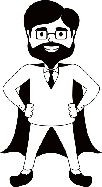 黑白的角色，一个超级爸爸商人图片下载