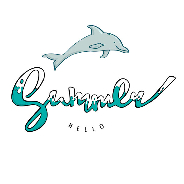 明亮的海报与手写字体你好夏天图片下载