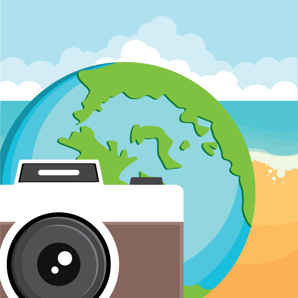 相机摄影与世界行星地球图片下载