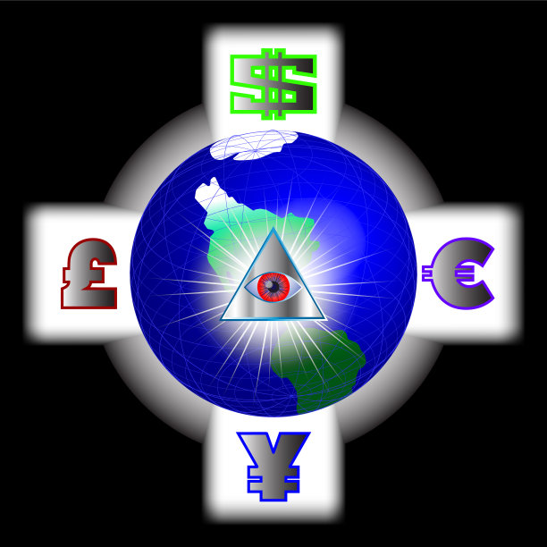 象征着世界主要货币星球图片下载