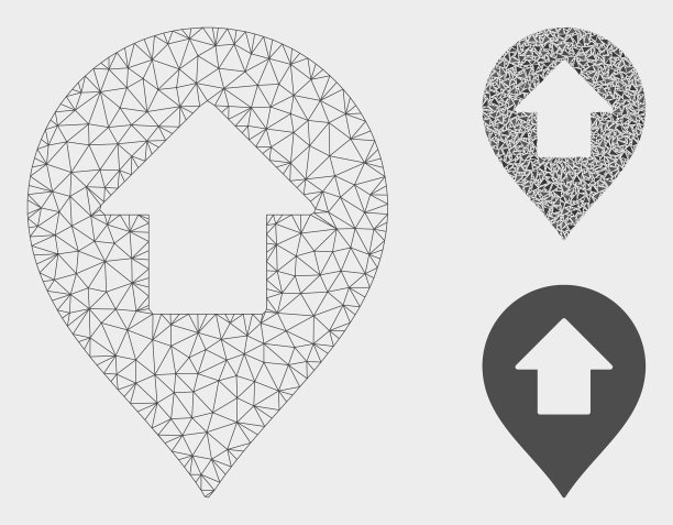 向上箭头标记网格网络模型图片下载