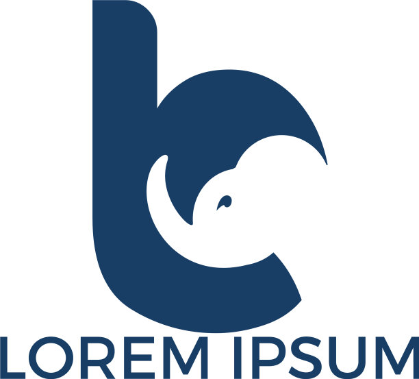 现代大象b字母字母表标识设计图片下载