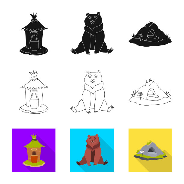 自然和乐趣的标志集图片下载