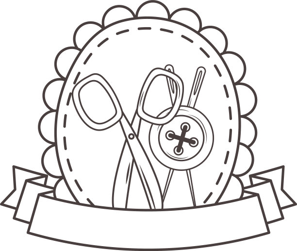 纽扣剪刀和针裁缝店设计图片下载