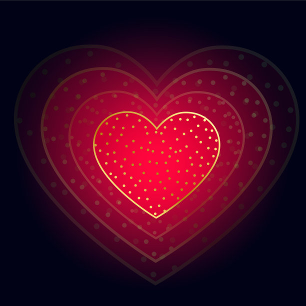 美丽的红心在黑暗的背景图片下载