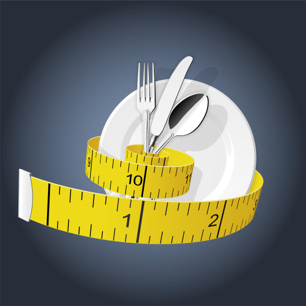 饮食——卷尺收紧，叉匙收紧图片下载