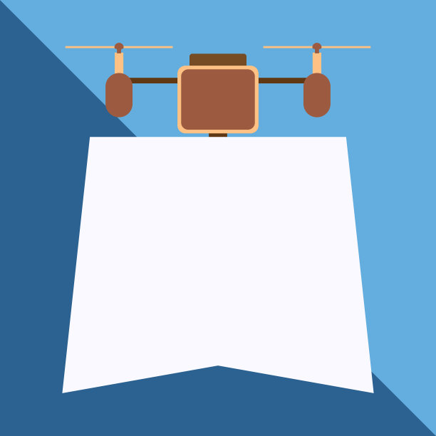 近前视图无人机持有向下旗帜图片下载