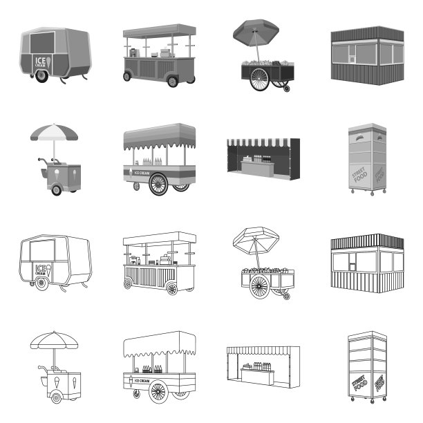 设计营销和帐篷图标集图片下载