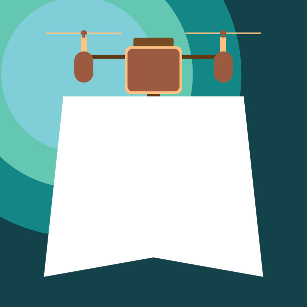 近前视图无人机持有向下旗帜图片下载