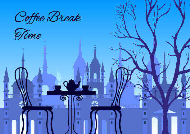 题词咖啡休息时间街头咖啡馆图片下载