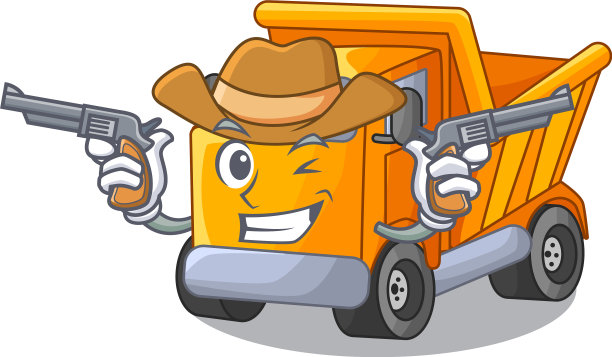 牛仔卡通卡车在桌上学习图片下载