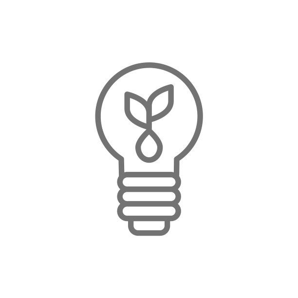 植物与灯泡线图标图片下载