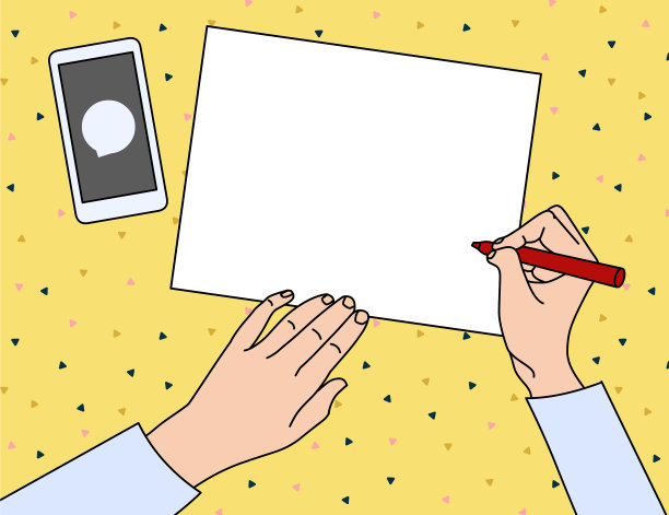 顶视图人坐在书桌上用钢笔或图片下载