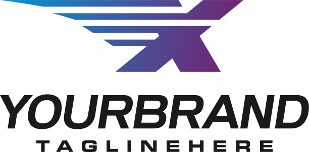 现代快速字母x标志具有速度或移动图片下载