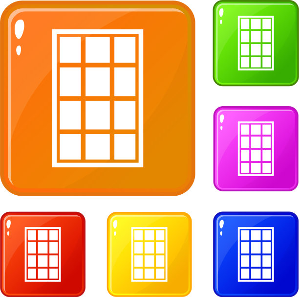 白色拱形窗口图标设置颜色图片下载