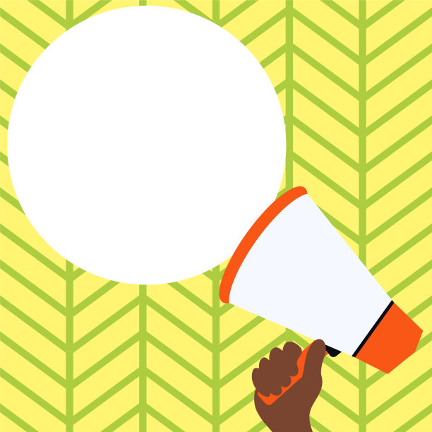 手拿扬声器，用空白圆形的形状讲话图片下载