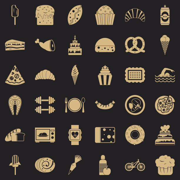 甜卡路里图标设置简单的风格图片下载