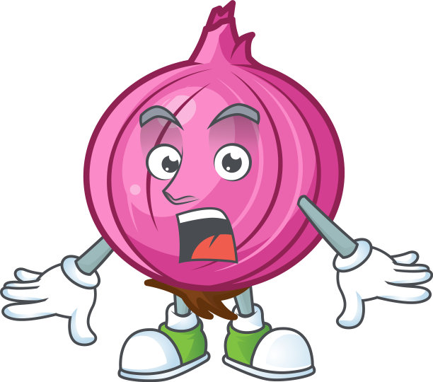 惊奇的红洋葱卡通人物为美食图片下载