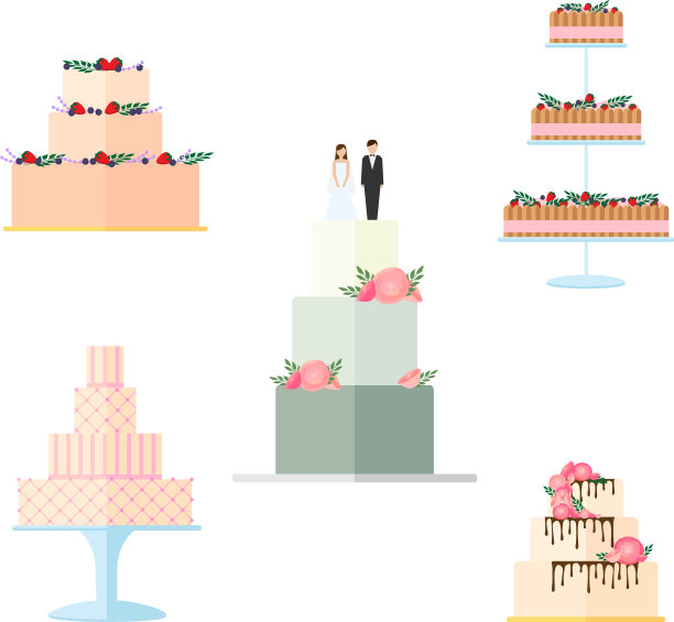 用鲜花装饰婚礼蛋糕图片下载