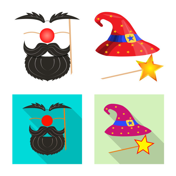 孤立的对象党和生日图标集图片下载