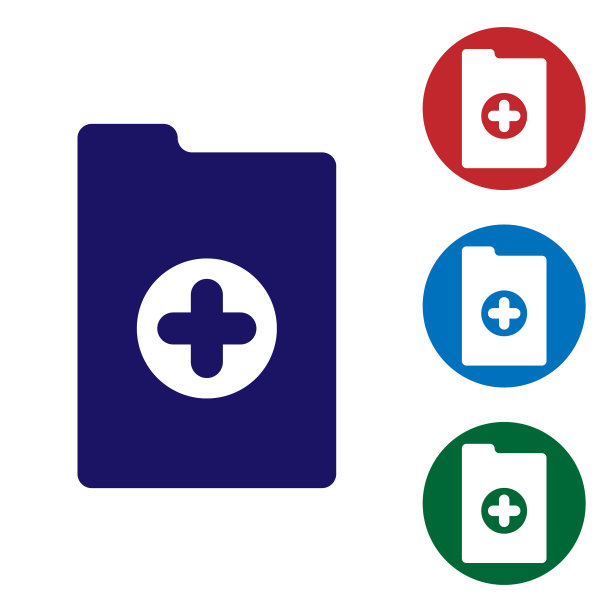 带有临床记录图标的蓝色医疗剪贴板图片下载