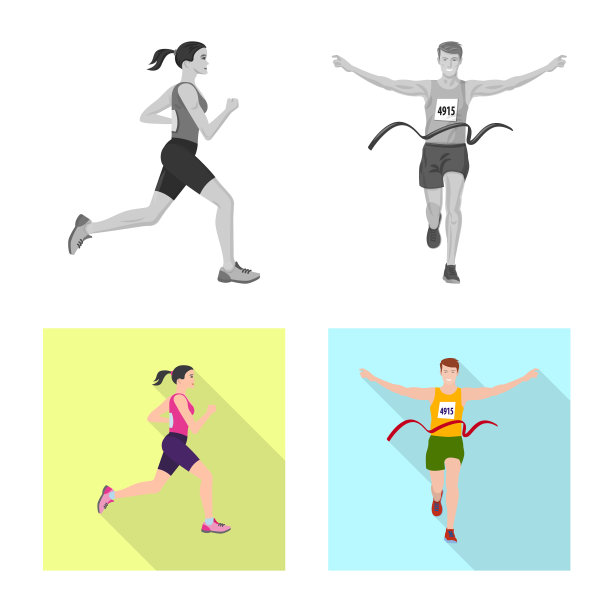 运动和获胜者标志集图片下载