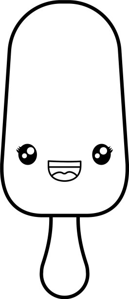 可爱的冰淇淋在棍卡哇伊的角色图片下载