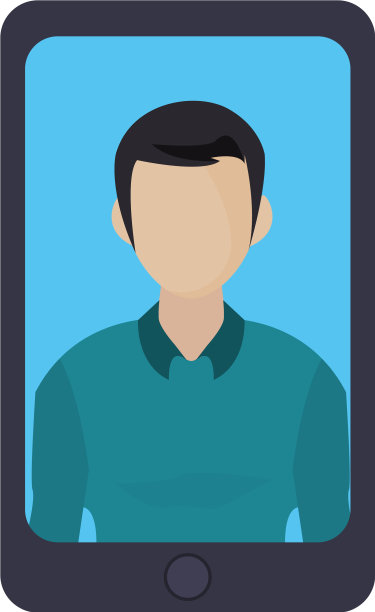 白色背景下的智能手机男图片下载