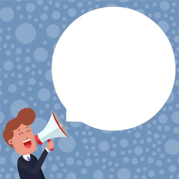 快乐的年轻男对着扩音器大喊图片下载