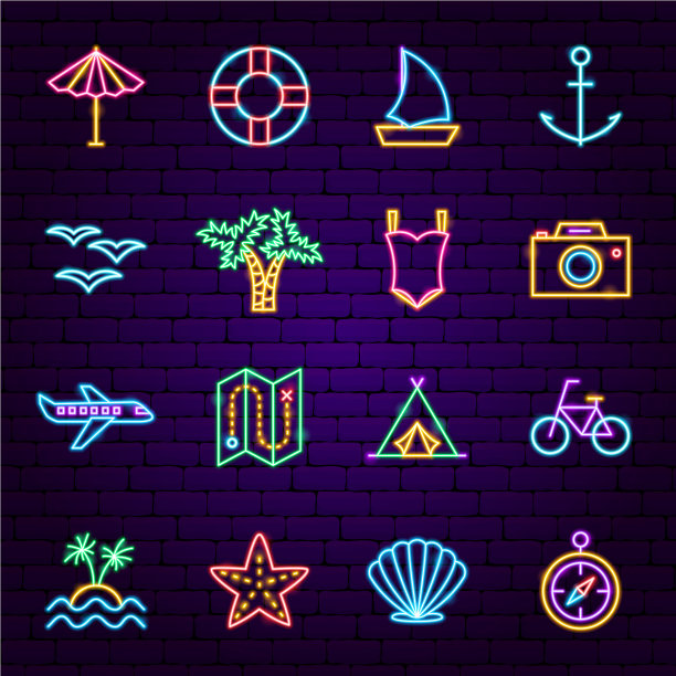 夏季旅游霓虹图片下载