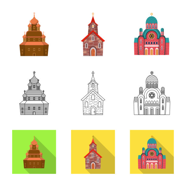 孤立物体崇拜和寺庙符号图片下载