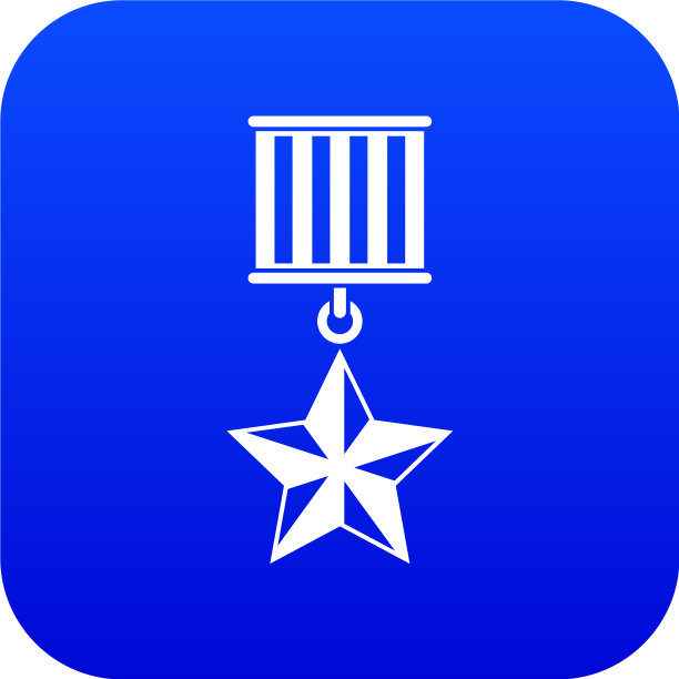 奖章明星图标数字蓝色图片下载