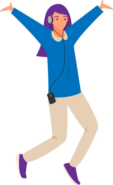 紫罗兰色头发的现代舞少女图片下载