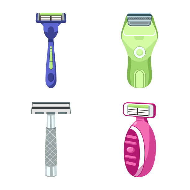 设计剃须和卫生标志套图片下载