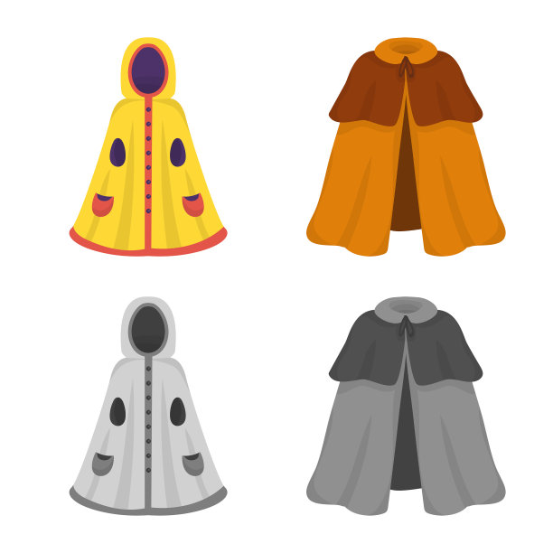 孤立的物体材料和服装符号图片下载