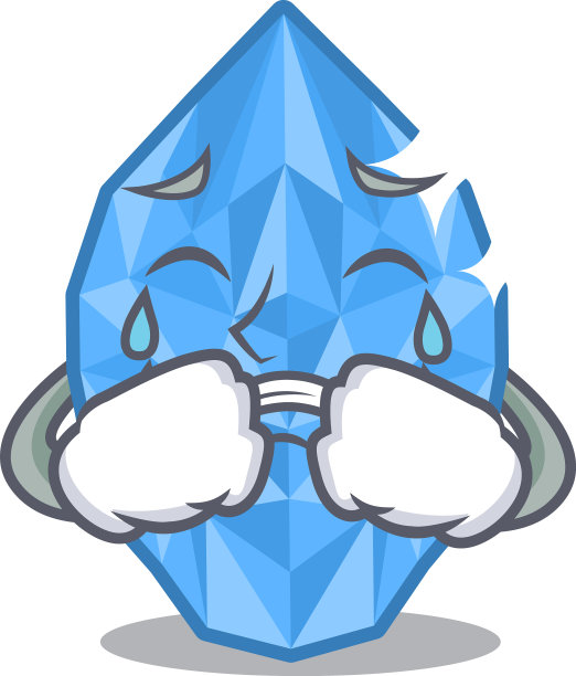 哭海蓝宝石宝石孤立与吉祥物图片下载