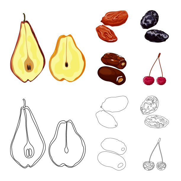 食物和生的符号集图片下载