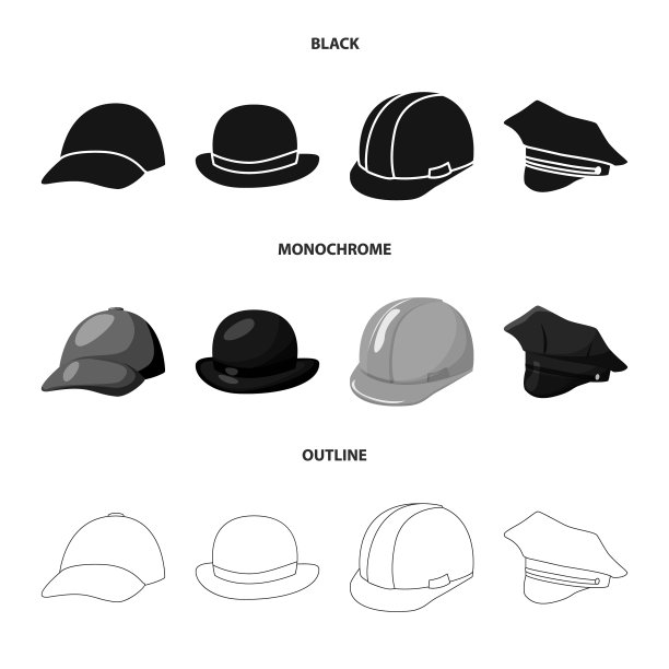 设计服装及帽子标志套装图片下载