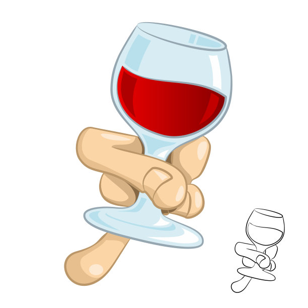 侍酒师一手拿着一杯红酒图片下载