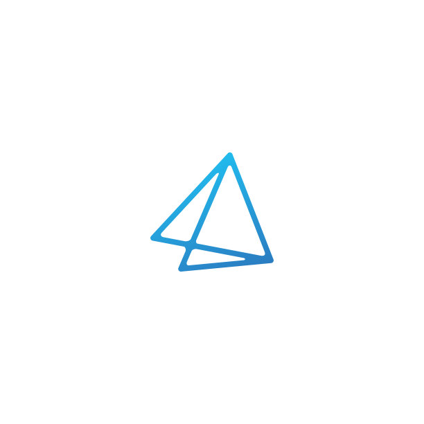 双三角形线艺术轮廓标志图标图片下载