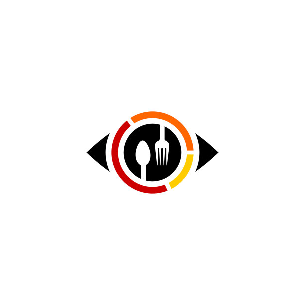 眼睛看食物餐具标志图标图片下载