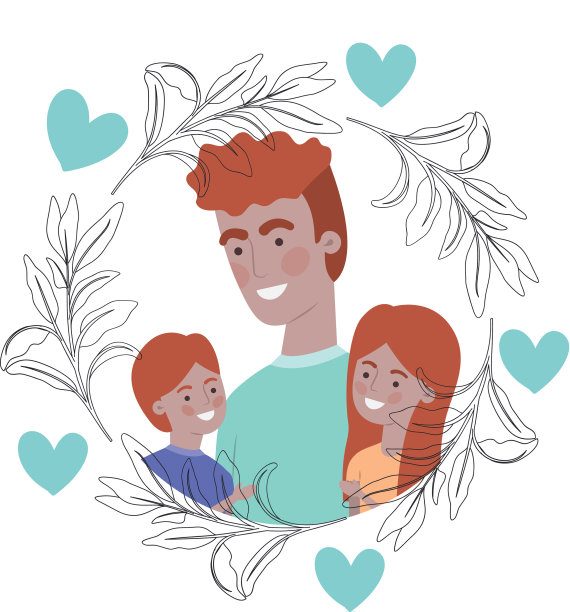 父亲与孩子的化身角色图片下载