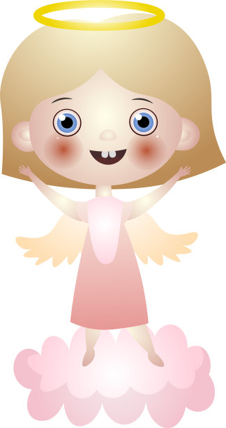 孩子快乐的天使黑发和金色的翅膀留下图片下载