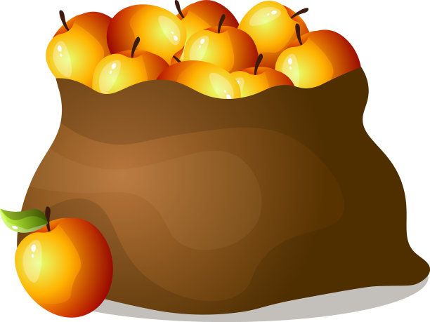 纺织品袋新鲜的生态苹果从园林树木图片下载