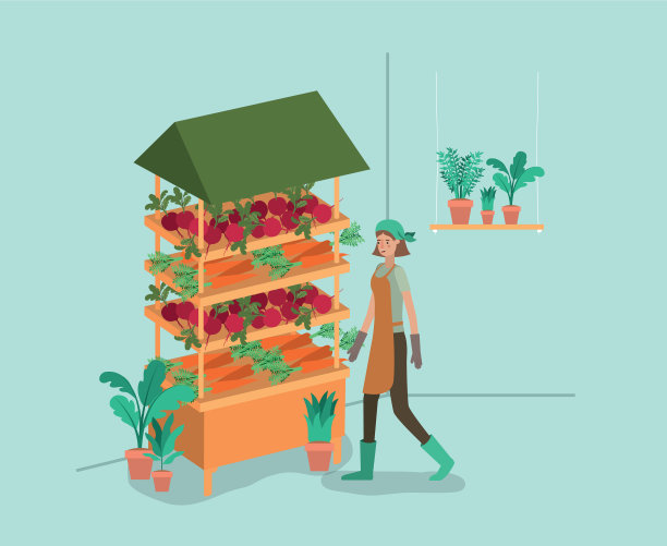 女人与植物vivarium在亭图片下载