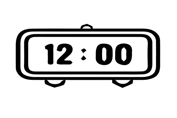 时钟图标上的白色背景图片下载