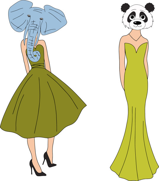 一个女孩与动物的头时尚和风格图片下载