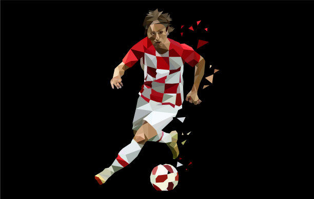 足球运动员运球多边形图片下载