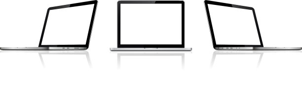 孤立的笔记本电脑与空空间图片下载