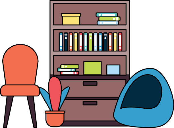 办公室书架上椅子图片下载